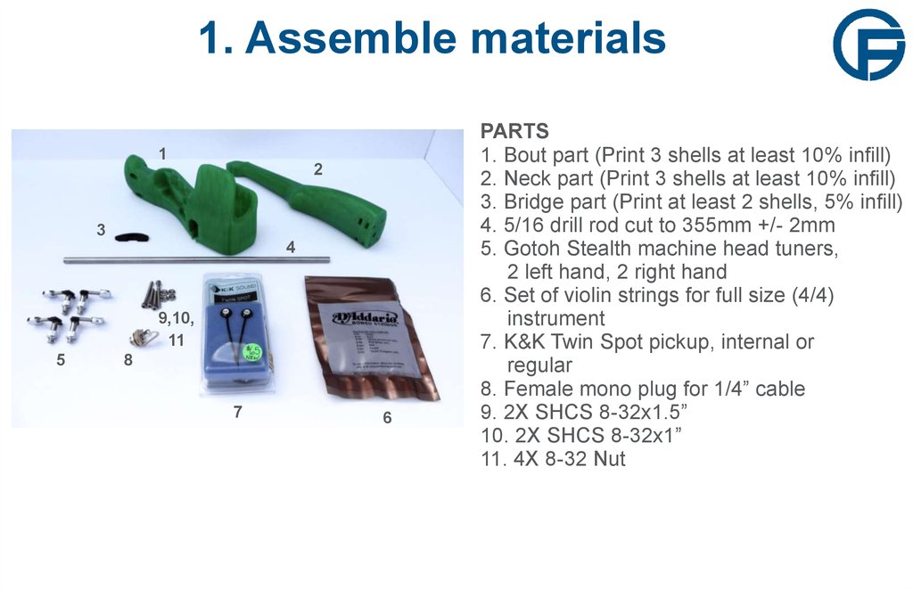 1. Assemble materials
