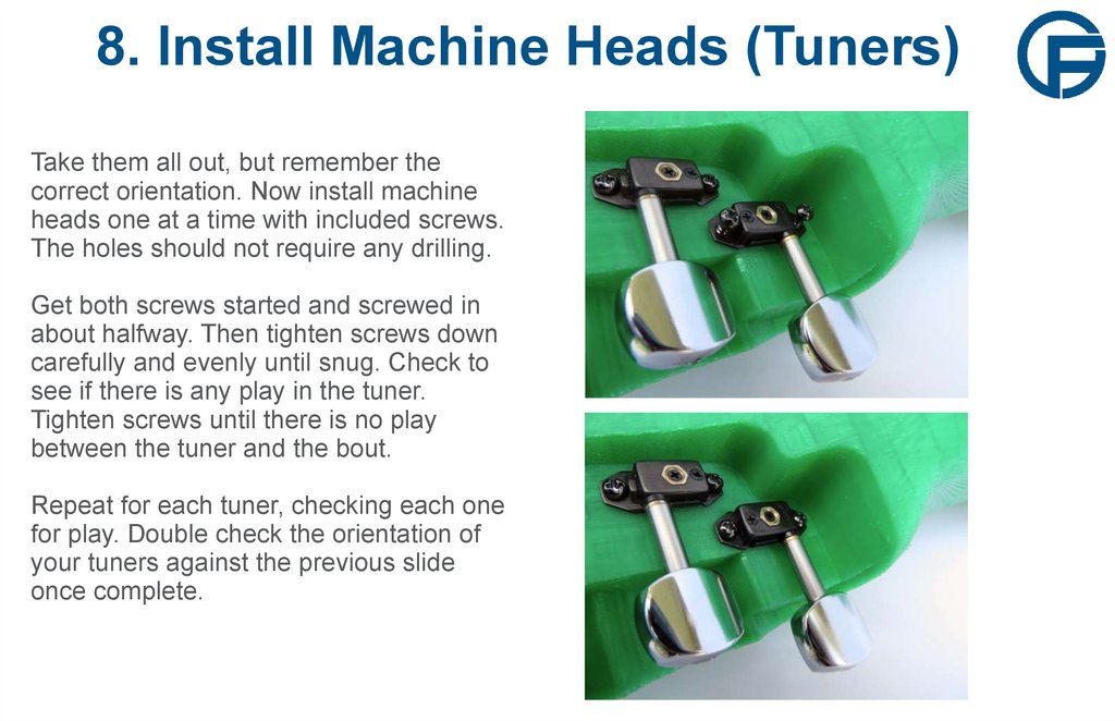 8. Install Machine Heads (Tuners)