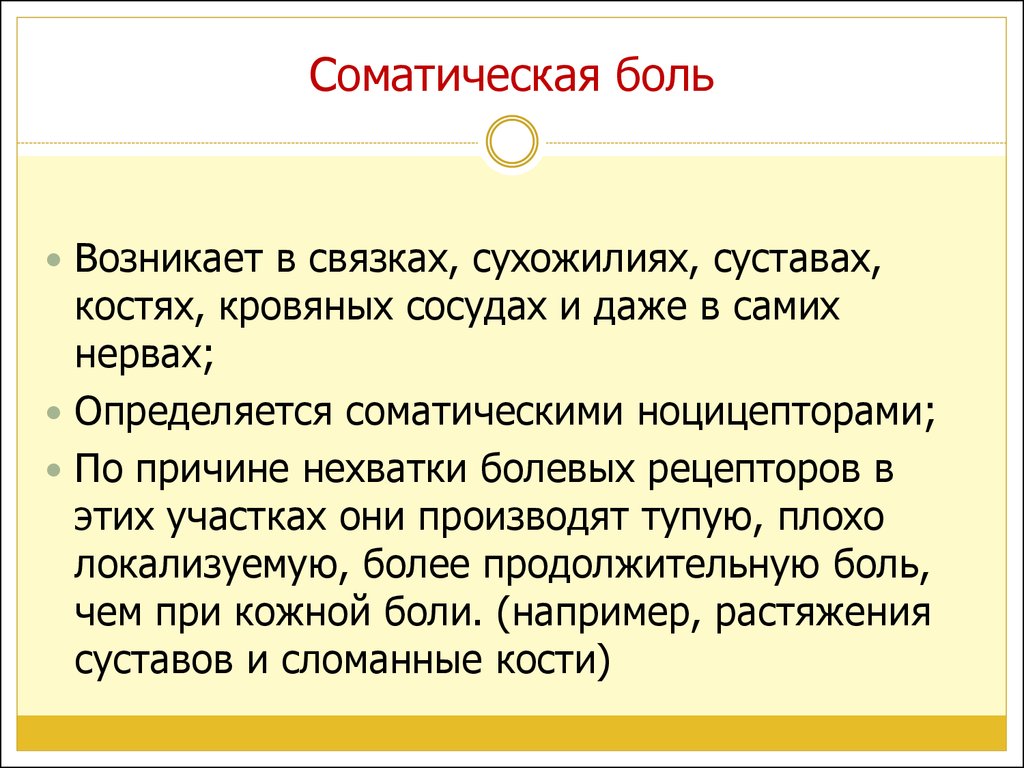 Соматическая боль это