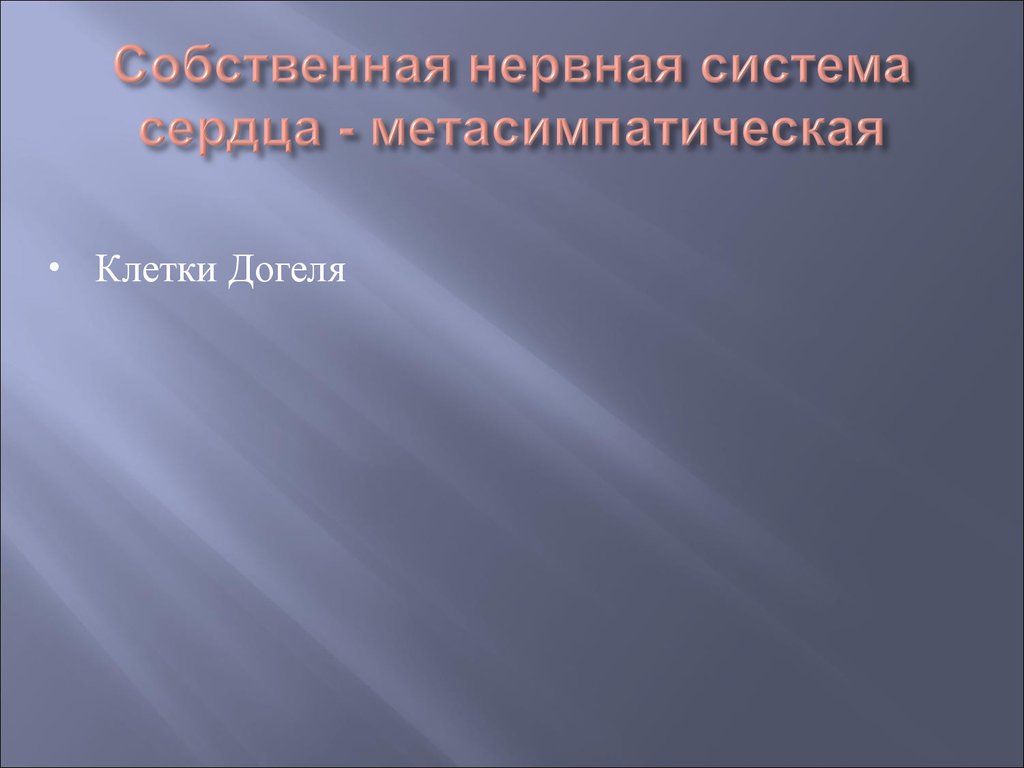 Законы сердца. Метасимпатическая нервная система клетки Догеля.