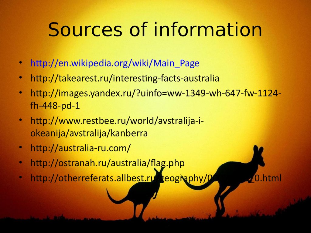 Sources of information