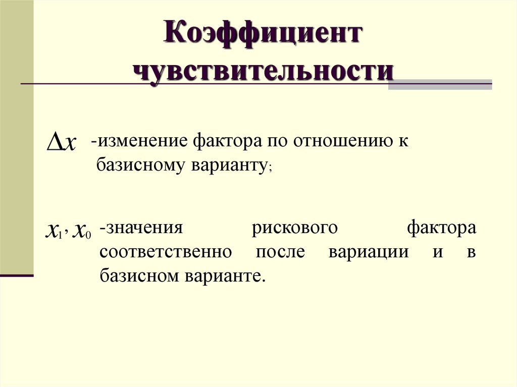 Формула чувствительности проекта