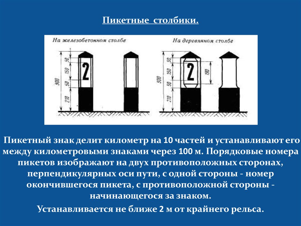 Сигнальные знаки от оси крайнего пути. Путевые сигнальные знаки РЖД. Путевые знаки на РЖД устанавливаются. Пикетный столбик на железной дороге размер. Пикетный путевой столбик.