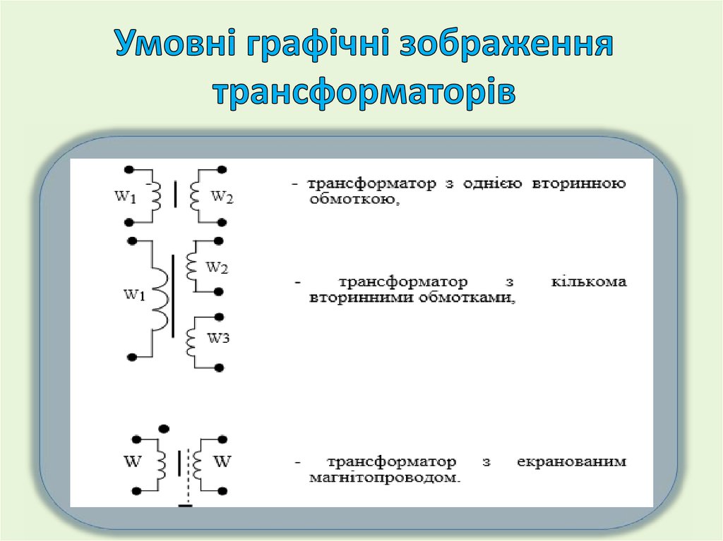 Умовні графічні зображення трансформаторів