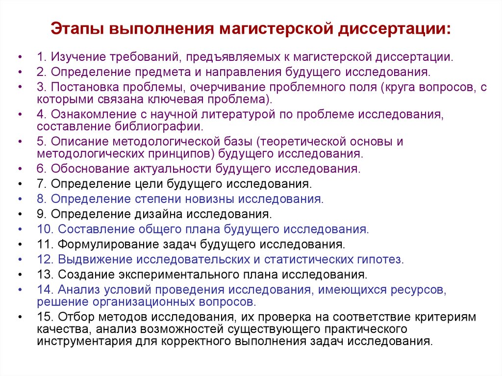 Изучение требований. Этапы выполнения магистерской диссертации. План написания диссертации магистра. Этапы работы над диссертацией магистра образец. План график подготовки магистерской диссертации.