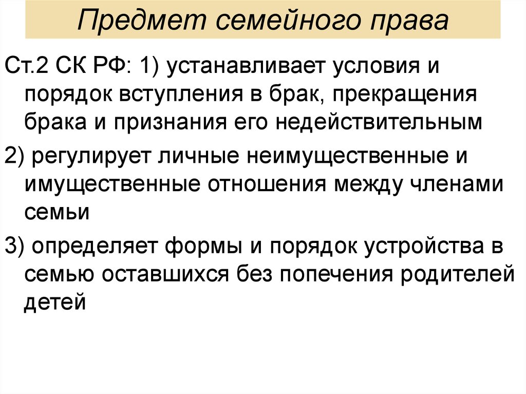 Предмет и метод семейного права презентация