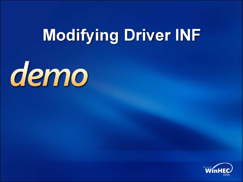 Драйвер inf. Inf. Inf inf inf. Driver inf. Modifying.