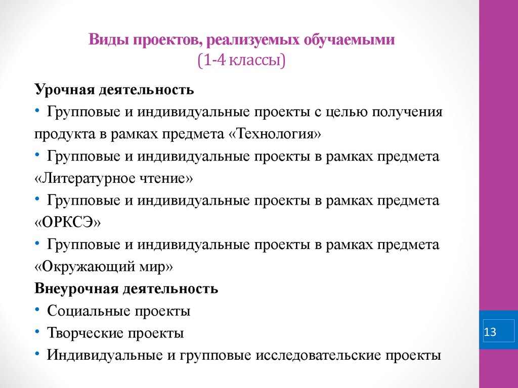 Аттестационная работа. Внеурочная проектная деятельность учащихся в рамках прогр