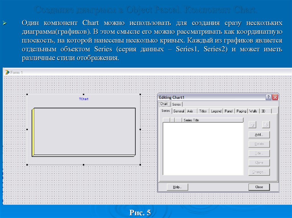 Создать сразу. Компоненты для создания приложения DELPHI. DELPHI графики и диаграммы. Chart Pascal. Интерфейс пользователя десктопных программ на Делфи.