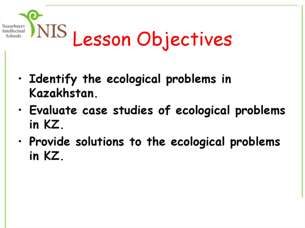 Interesting ecological topics