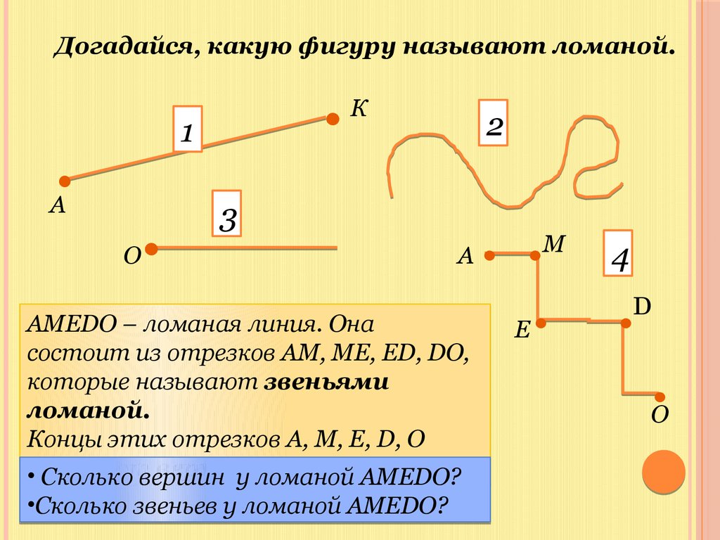 Число звеньев ломаной линии