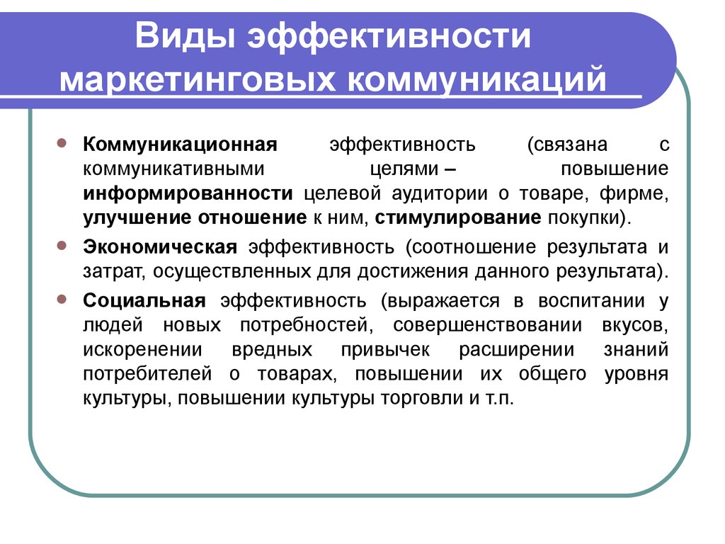 Виды эффективности. Ключевые параметры эффективности маркетинговых коммуникаций. Понятие эффективности интегрированных маркетинговых коммуникаций.. Показатели эффективности маркетинговых коммуникаций. Алгоритм оценки эффективности маркетинговых коммуникаций.