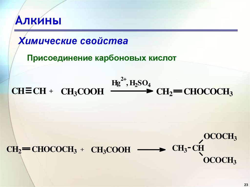 Из алкана получить кислоту. Присоединение карбоновых кислот алкинами. Химические свойства Алкины присоединение. Алкин карбоновая кислота.