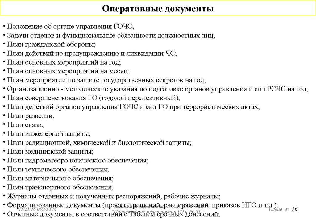 Вспомогательная документация к планам