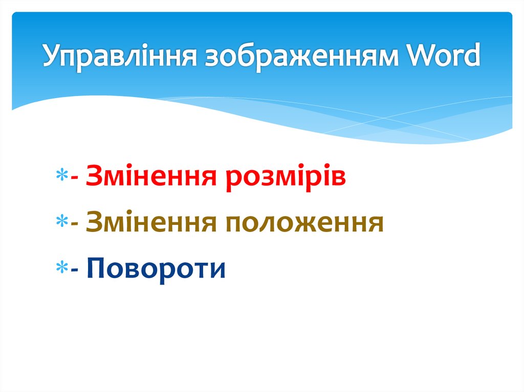 Управлiння зображенням Word