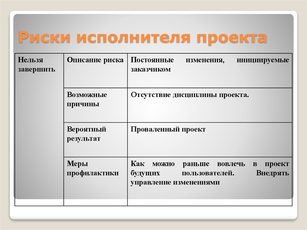 Что делает исполнитель проекта