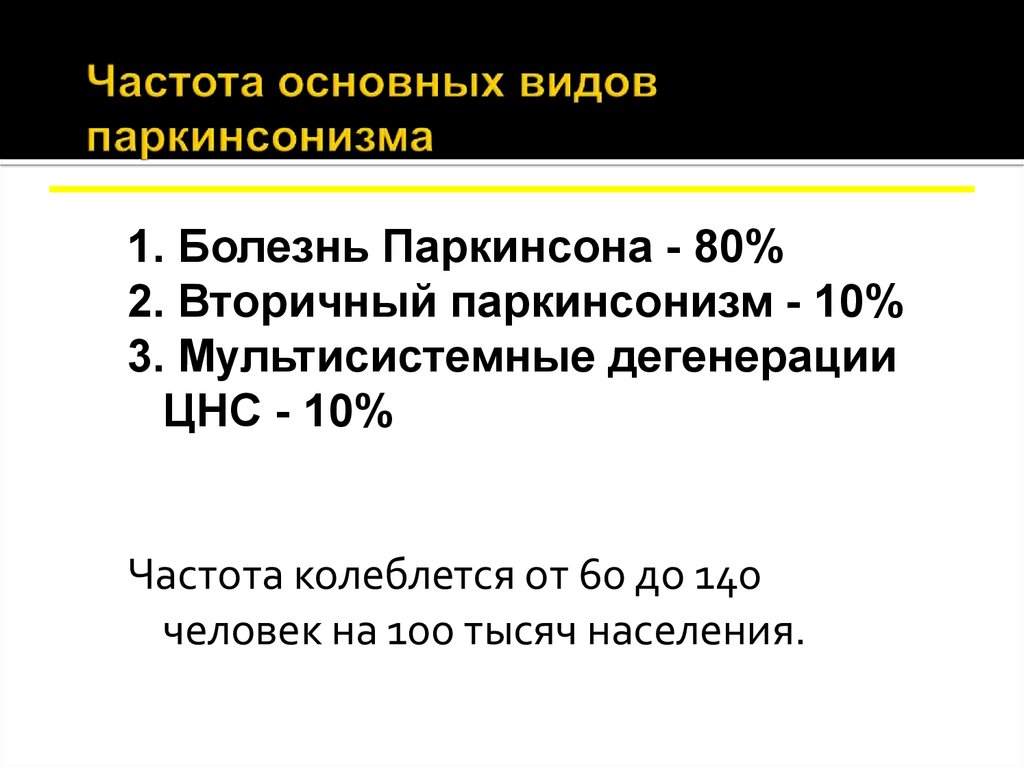 Паркинсонизм и болезнь паркинсона отличие. Частота паркинсонизма. Основная частота. Фундаментальная частота. Базовая частота.