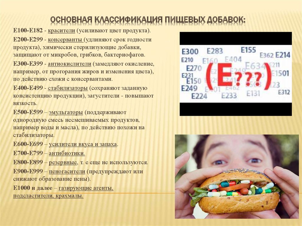 Пищевые добавки в продуктах питания проект