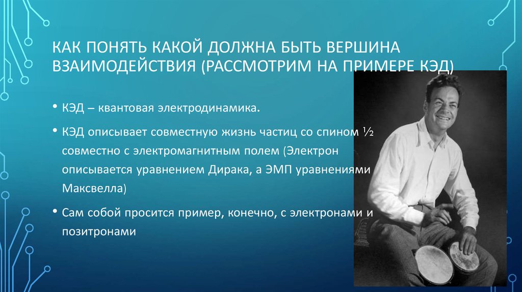 Как понять какой должна быть вершина взаимодействия (Рассмотрим на примере КЭД)