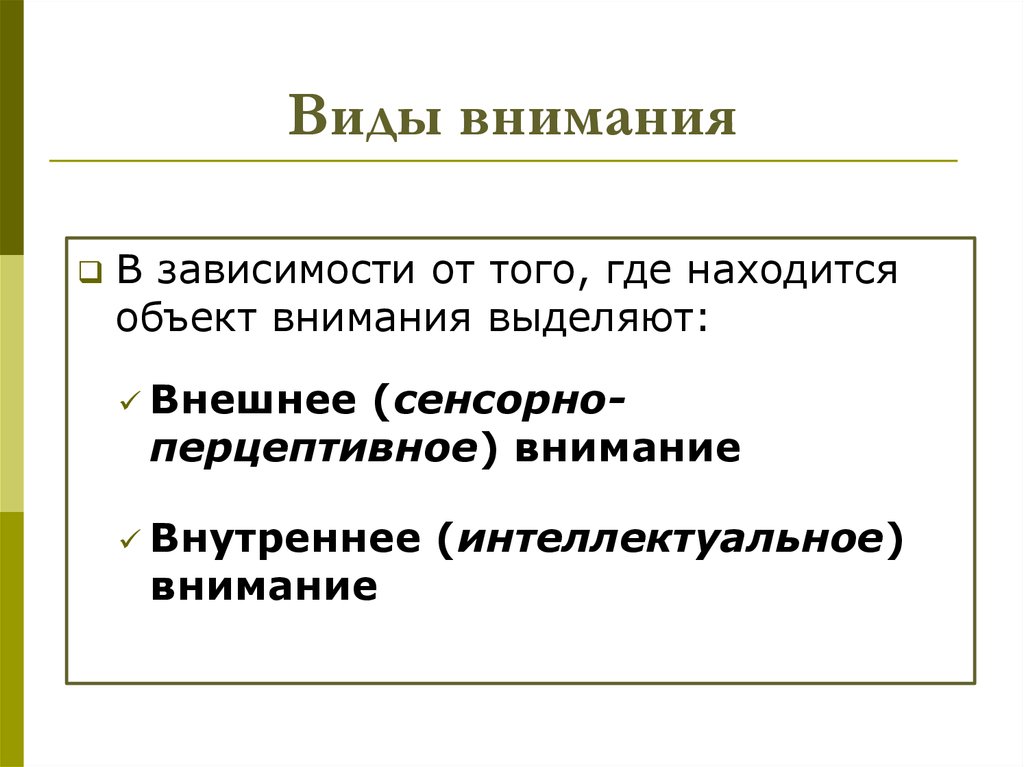 Объект внимания это. Типы внимания. Внимание виды внимания. Основные процессы внимания. Внутреннее внимание.