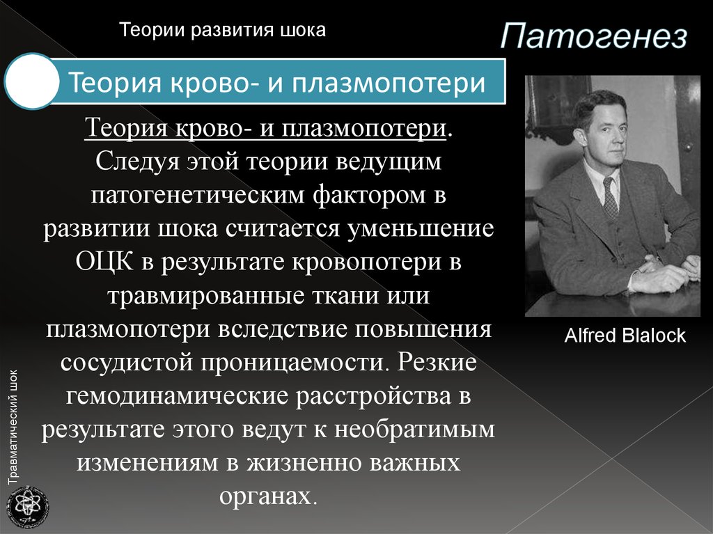 Теории ведомых. Теории развития шока. Теории развития травматического шока.