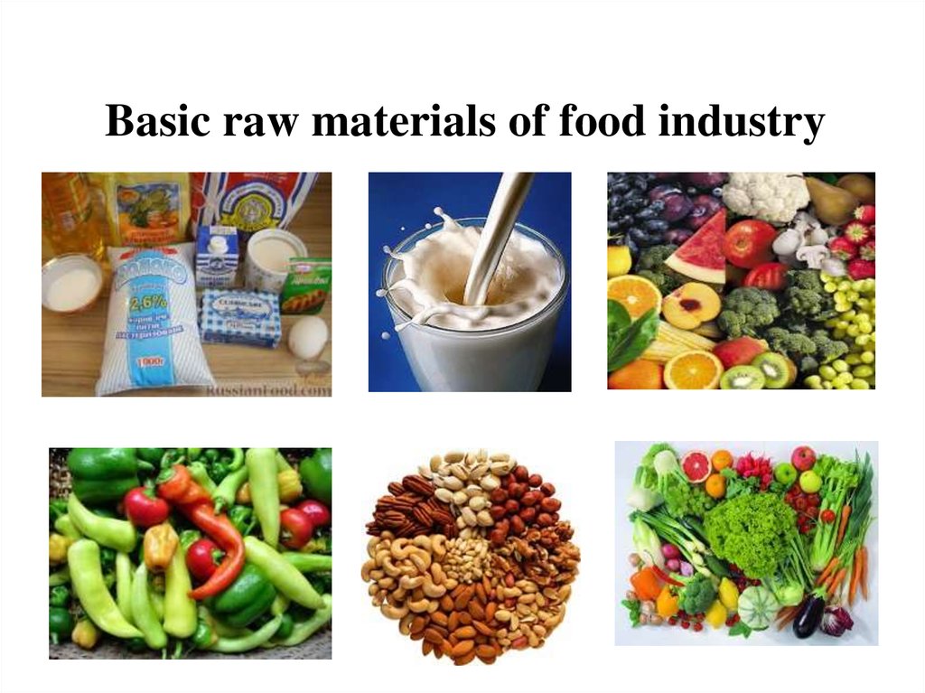 Basic raw materials of food industry online presentation