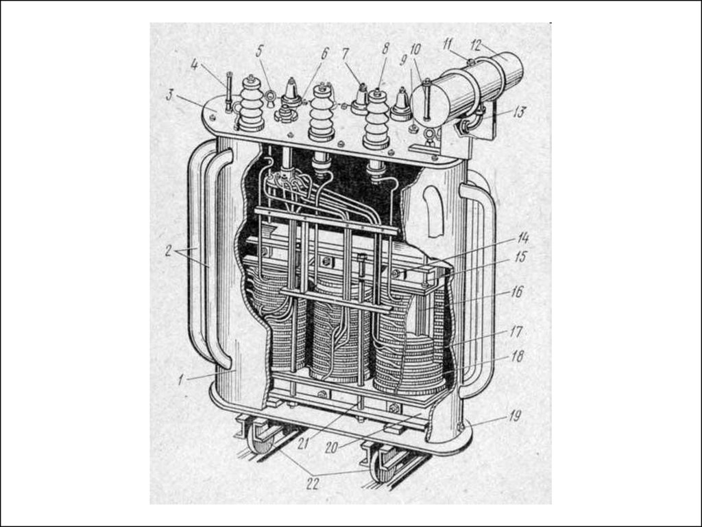 Конструкция силового трансформатора. Устройство силового трансформатора 10/0.4 кв. Конструкция трехфазного масляного трансформатора. Силовой трансформатор 10/0.4 кв в разрезе. Конструкция силового маслонаполненного трансформатора.