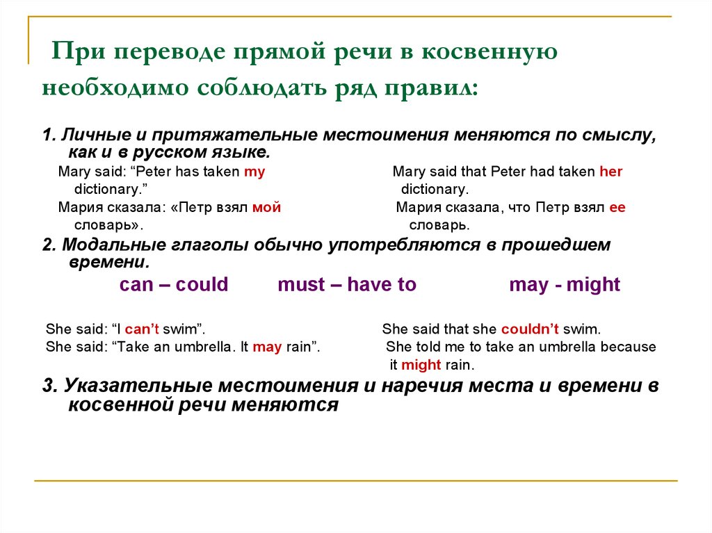 Прямой перевод. При переводе в косвенную речь. Перевести прямую речь в косвенную. Местоимения в косвенной речи в английском языке. Местоимения в косвенной речи.