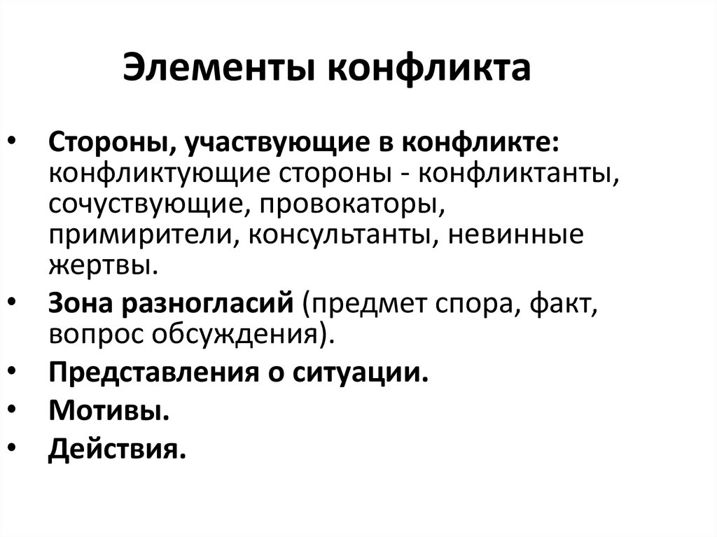 Перечень структурных элементов конфликта. Основные структурные элементы конфликта стороны конфликта. Структурные компоненты конфликта. Структурные составляющие конфликта. Перечислите основные элементы конфликта.