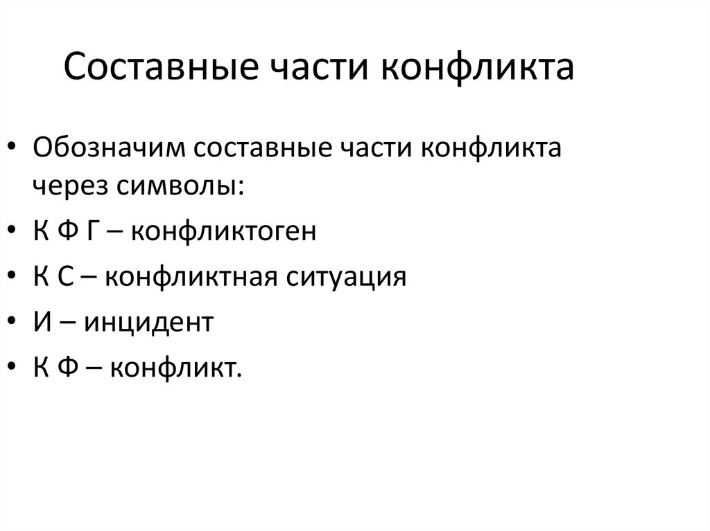 Частями условия. Составные части конфликта. Перечислите составные части конфликта. Составные элементы конфликта. Конфликт обозначение.