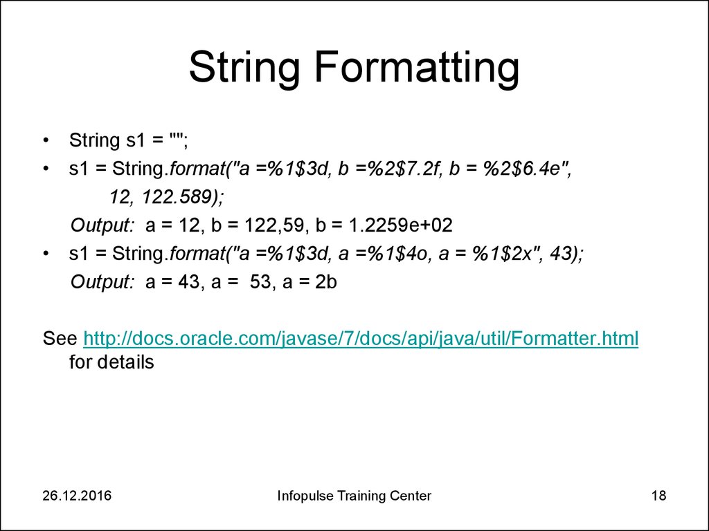 String Formatting