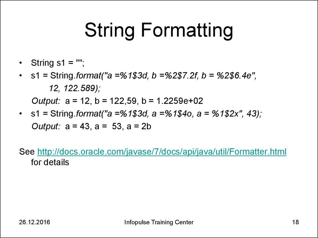 Java String Format Fasrdrop