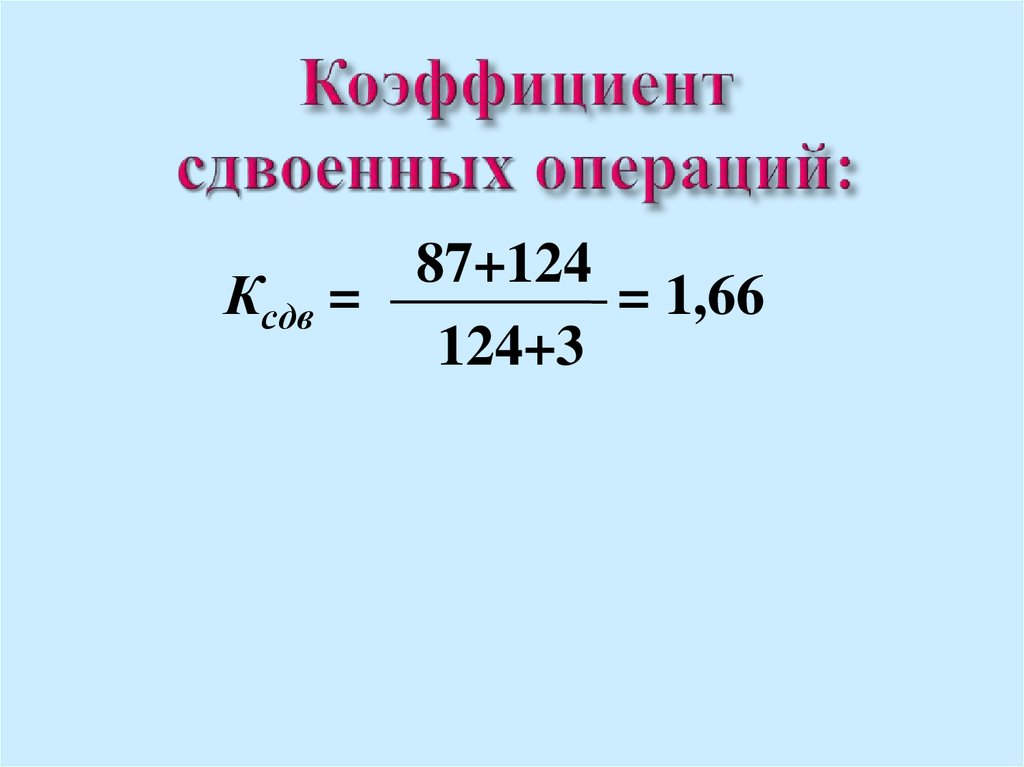 Коэффициент сдвоенных операций: