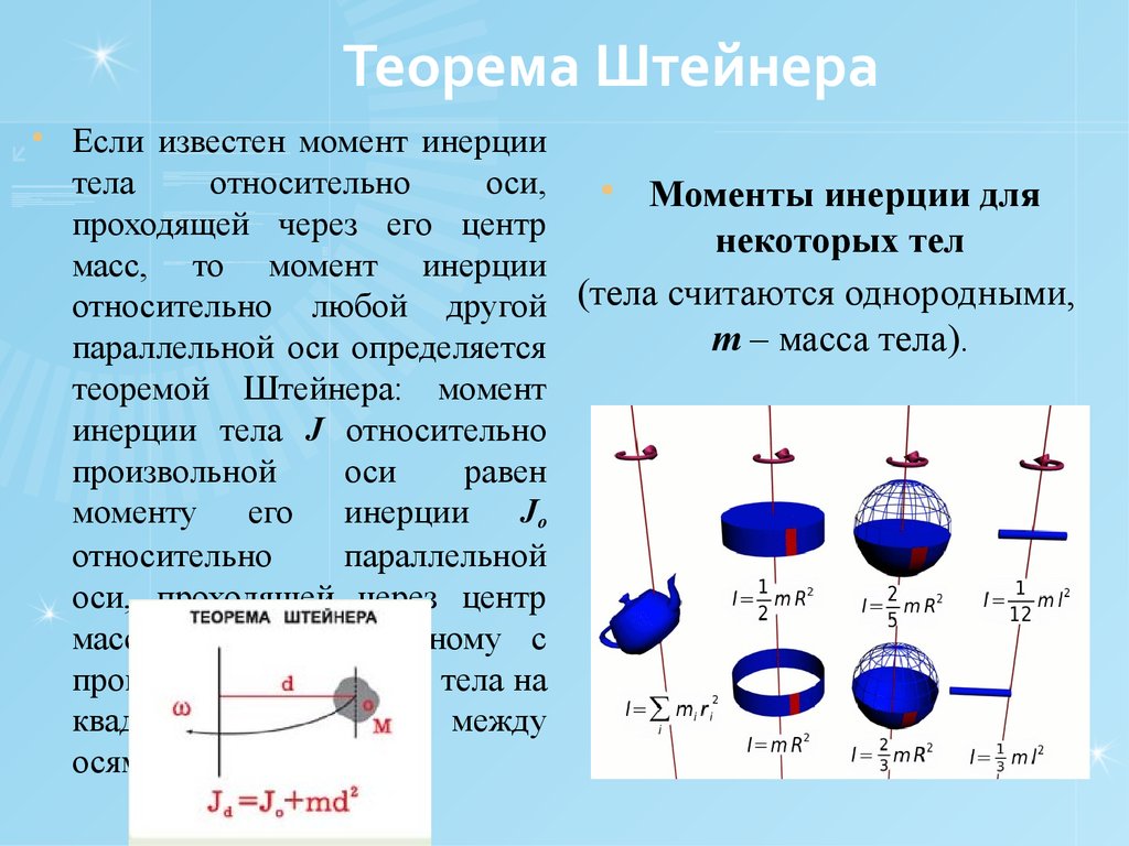 Момент инерции через центр масс. Теорема Гюйгенса-Штейнера задачи. Теорема Штейнера формулировка и доказательство. Момент инерции закон Штейнера. Доказательство теоремы Штейнера момент инерции.