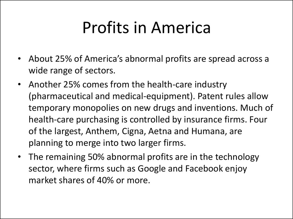 Profits in America