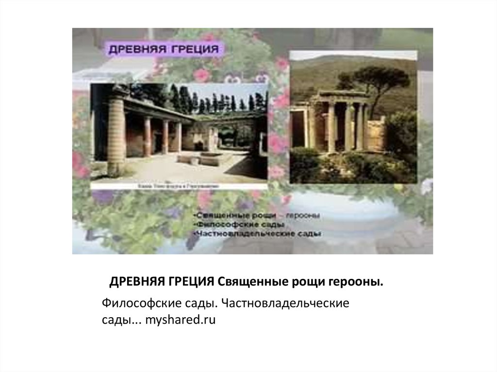 ДРЕВНЯЯ ГРЕЦИЯ Священные рощи герооны.