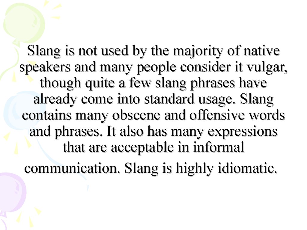 Доклад: British slang and its classification