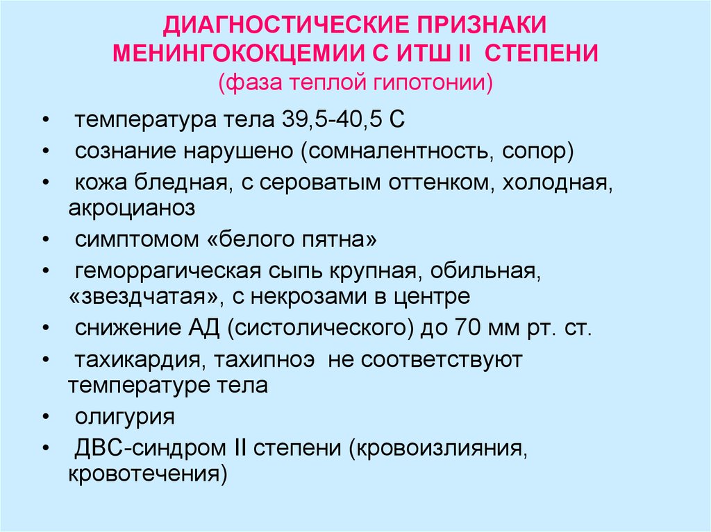 План сестринских вмешательств при менингококковой инфекции у детей