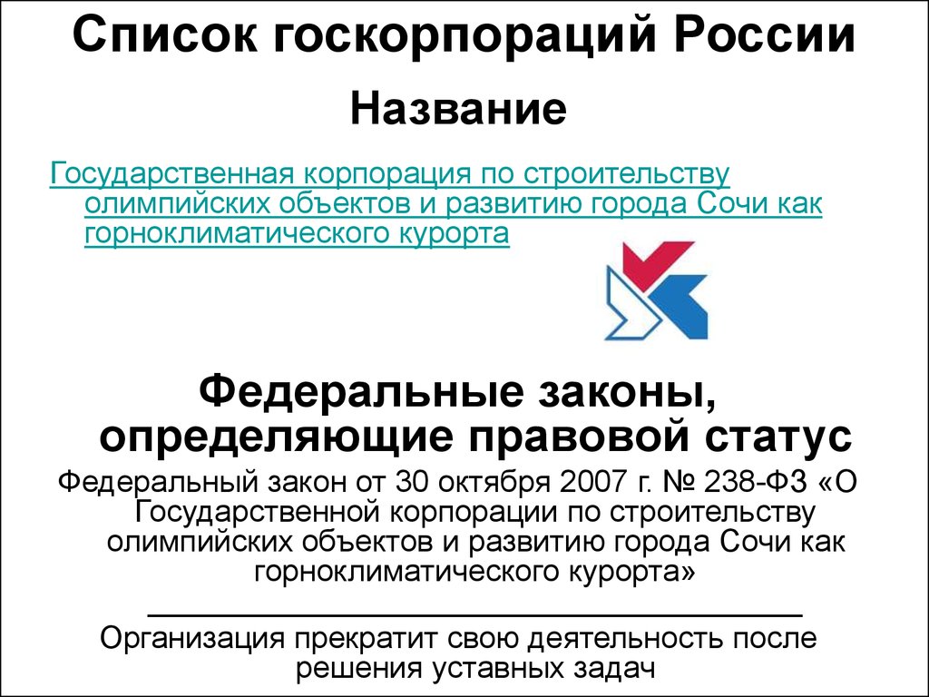 Правовое положение государственных корпораций. Государственные корпорации России список. Государственные корпорации в РФ список. Госкорпорация список. Список госкорпораций России 2020.