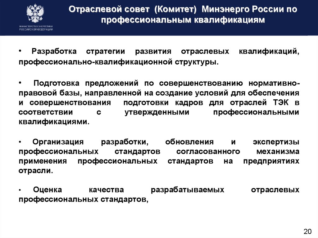 Минэнерго правила. Отраслевые советы по профессиональным квалификациям. Совет по профессиональным квалификациям. Предложения по совершенствованию нормативно-правовой базы. Отраслевая и профессионально-квалификационная.