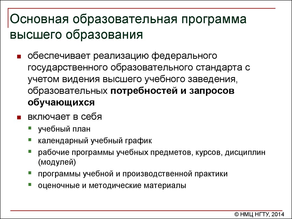 Образовательные программы высшего профессионального образования. Образовательные программы высшего образования включают в себя:. Структура основной образовательной программы высшего образования. Что включает в себя основная образовательная программа. Основная образовательная программа высшего образования.