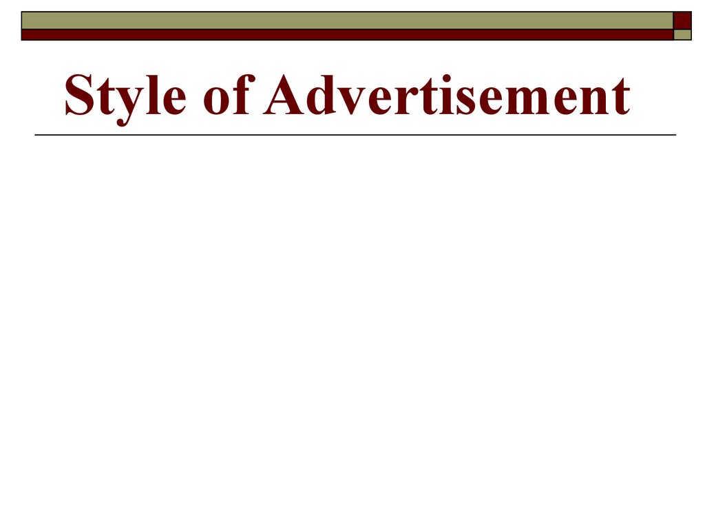 Style of Advertisement
