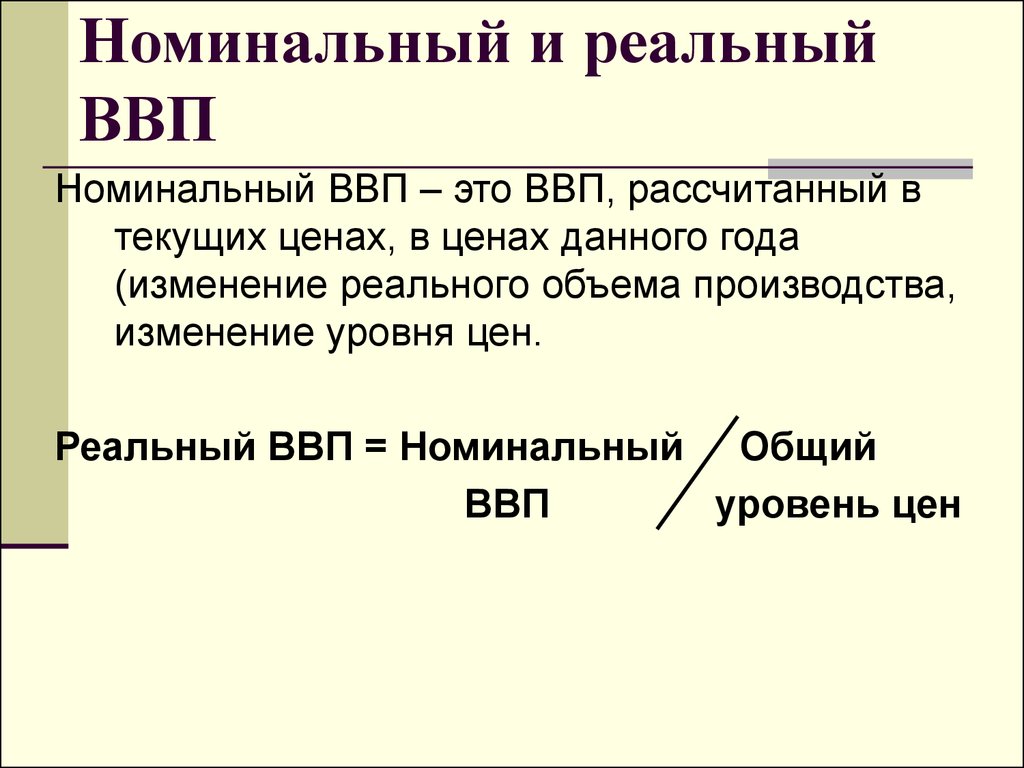 Номинальная экономика. Номинальный валовой внутренний продукт. Номинальный и реальный ВВП. Номинальный валовый внутренний продукт. Номинальный валовой внутренний продукт (ВВП) – это:.