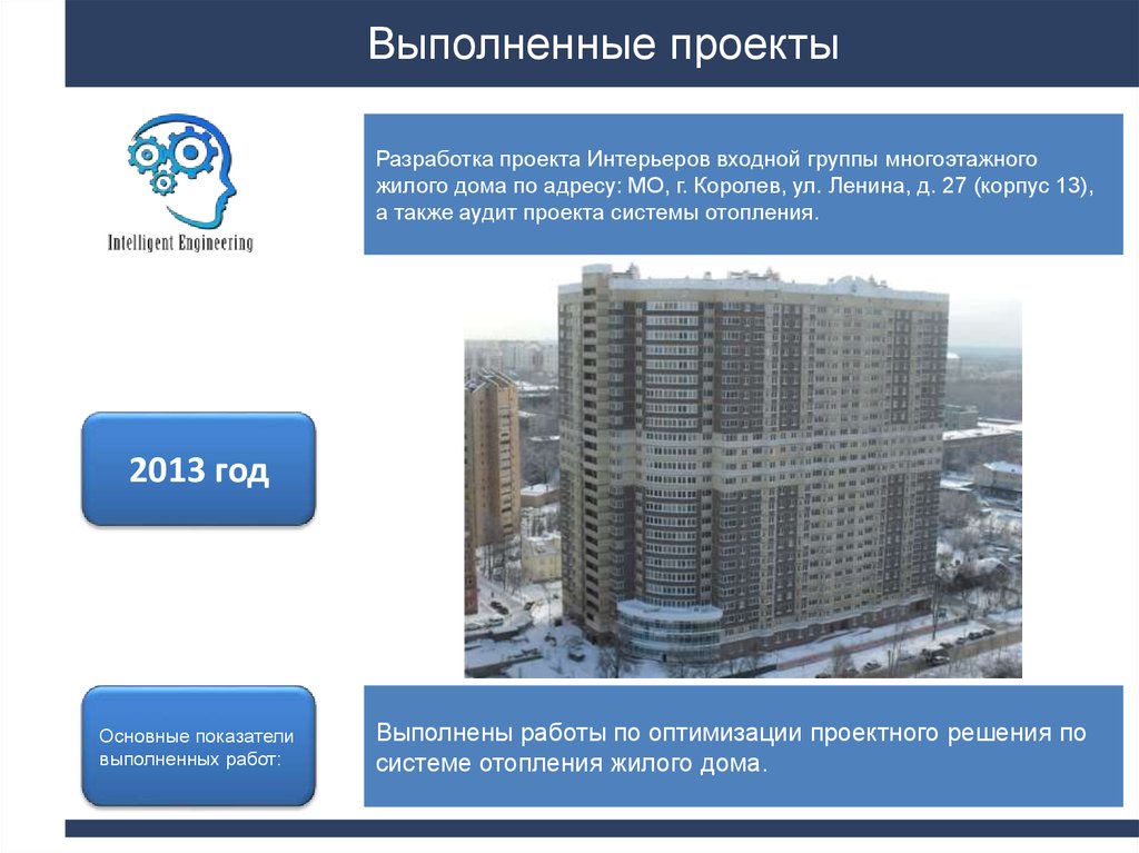 Выполненные проекты