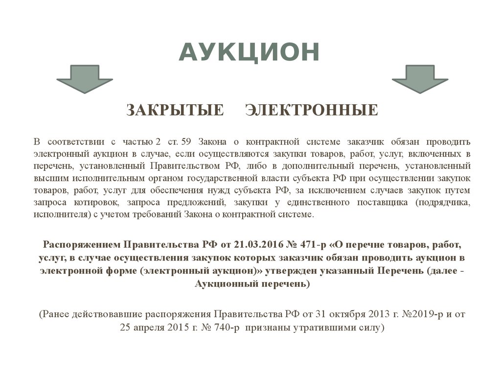 Заказчик проводит электронный аукцион в случае