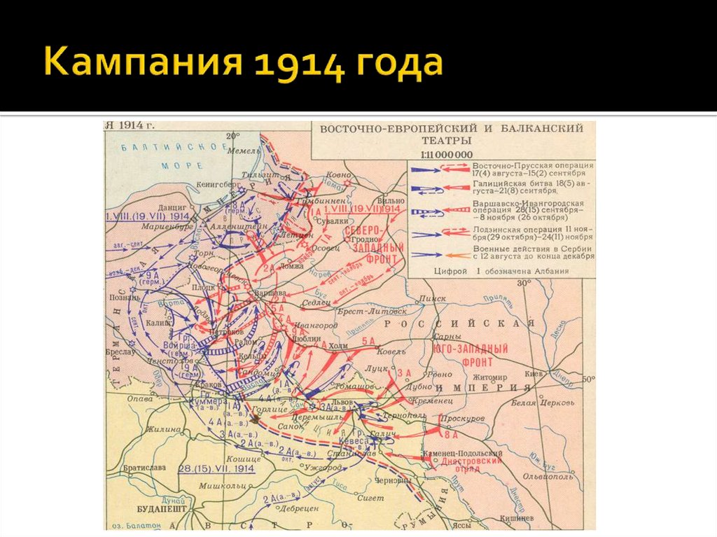 На схеме обозначены действия красной армии