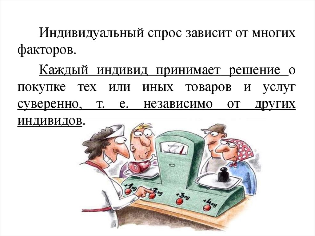 Индивидуальный спрос факторы