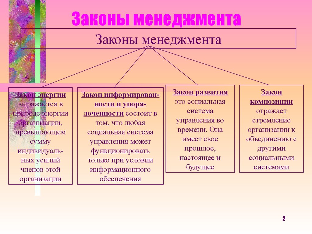 Виды законов организации. Законы управления в менеджменте. Основные законы менеджмента. Законы организации в менеджменте. Законы и принципы управления.