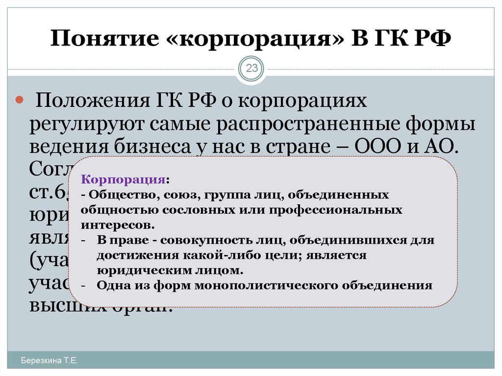 Правовое положение государственной корпорации