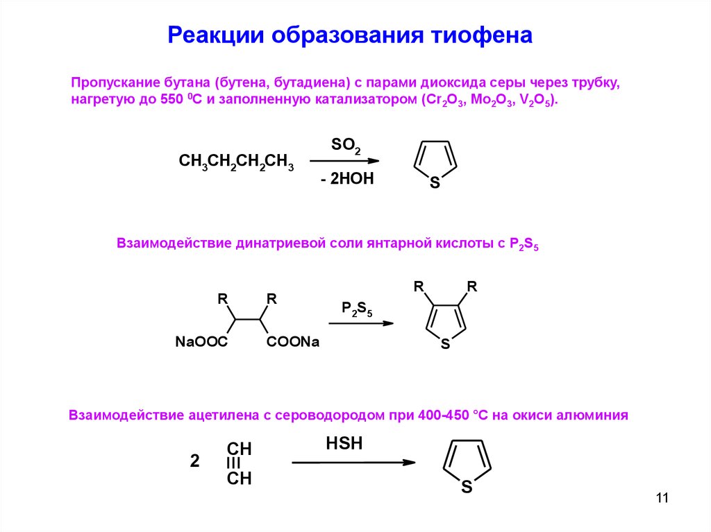 Химические реакции бутена. Динатриевая соль янтарной кислоты тиофен. Тиофен с ацетиленом. Нитрование тиофена реакция. Синтез тиофена.